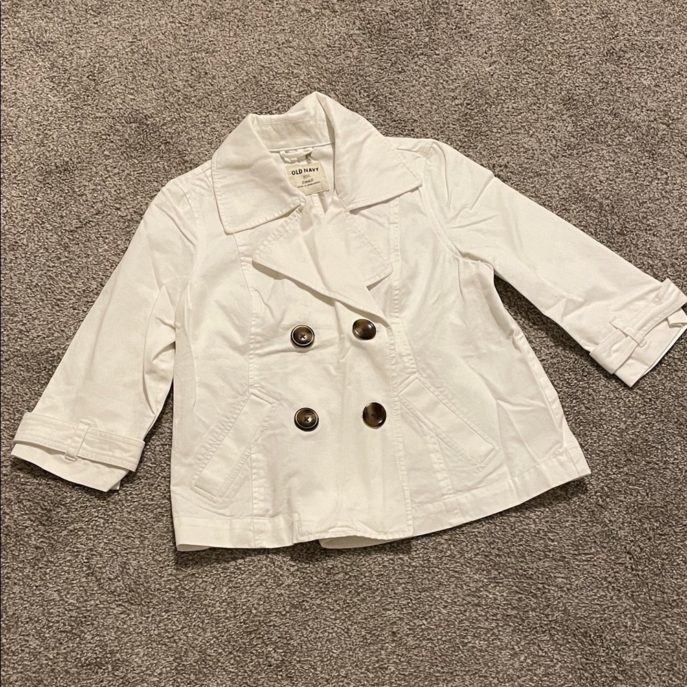 Old Navy Classic White Double-Breasted Coat